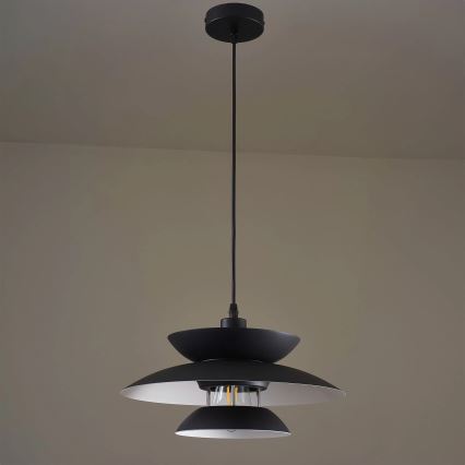 Żyrandol na lince BERIT 1xE27/20W/230V czarny