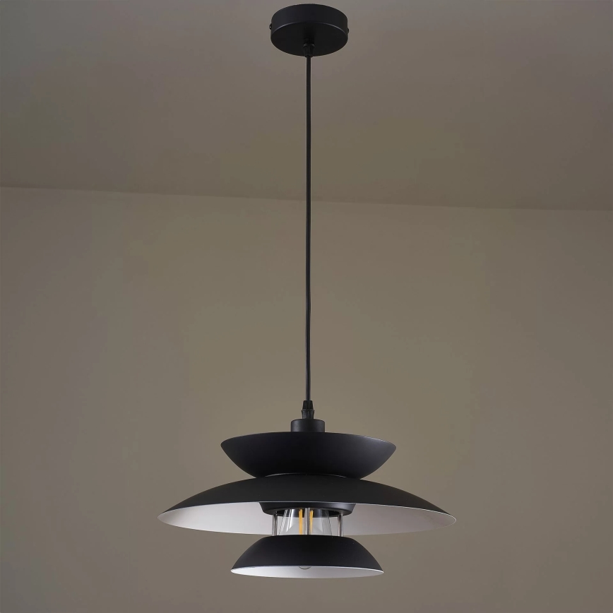 Żyrandol na lince BERIT 1xE27/20W/230V czarny