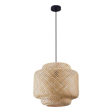 Żyrandol na lince BERTA 1xE27/20W/230V śr. 40 cm bambus