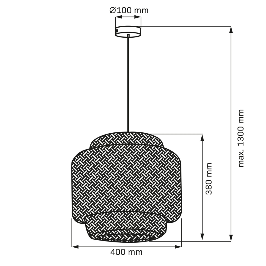 Żyrandol na lince BERTA 1xE27/20W/230V śr. 40 cm bambus