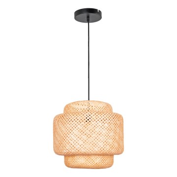 Żyrandol na lince BERTA 1xE27/20W/230V śr. 50 cm bambus