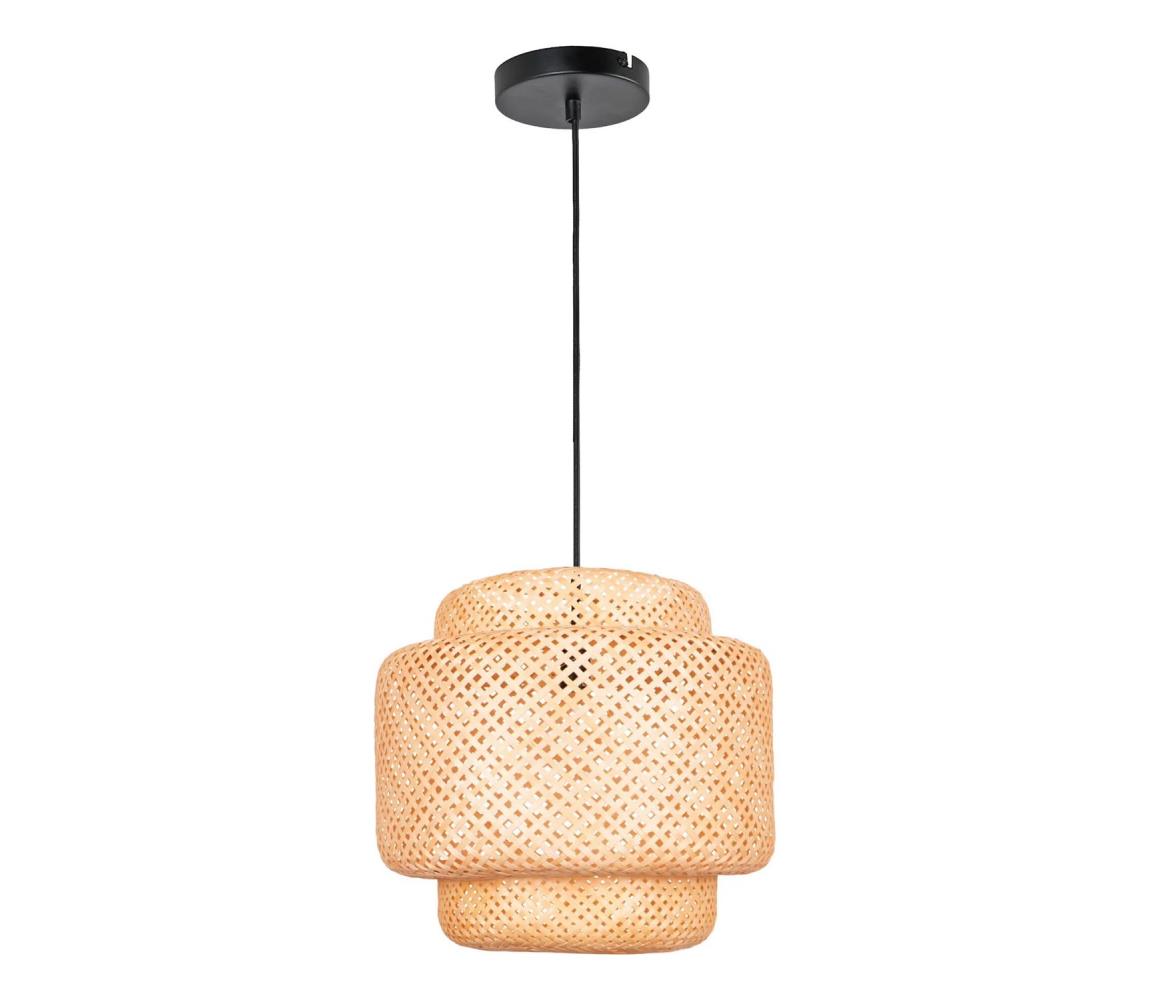 Żyrandol na lince BERTA 1xE27/20W/230V śr. 50 cm bambus