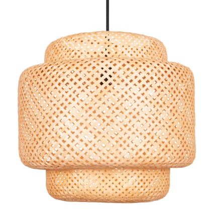 Żyrandol na lince BERTA 1xE27/20W/230V śr. 50 cm bambus