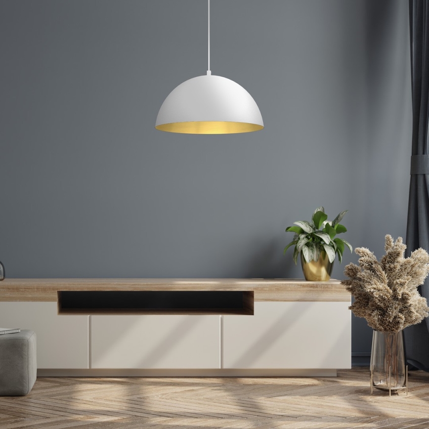 Żyrandol na lince BETA 1xE27/60W/230V d. 35 cm biały