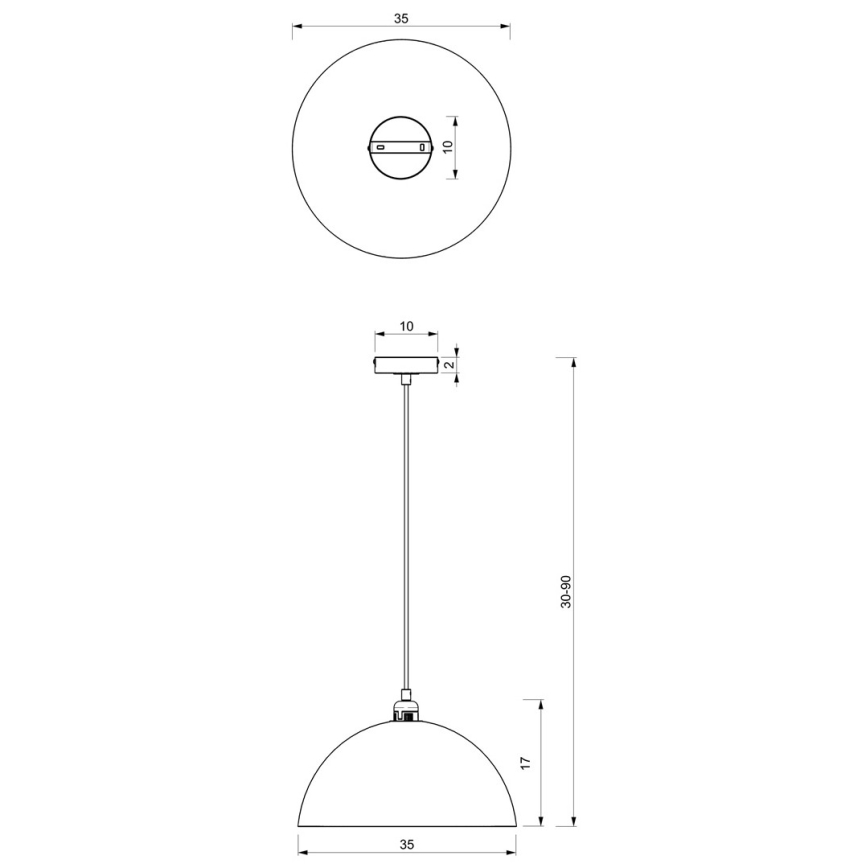 Żyrandol na lince BETA 1xE27/60W/230V d. 35 cm biały