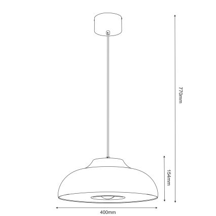 Żyrandol na lince BILBAO 1xE27/15W/230V śr. 40 cm beżowy