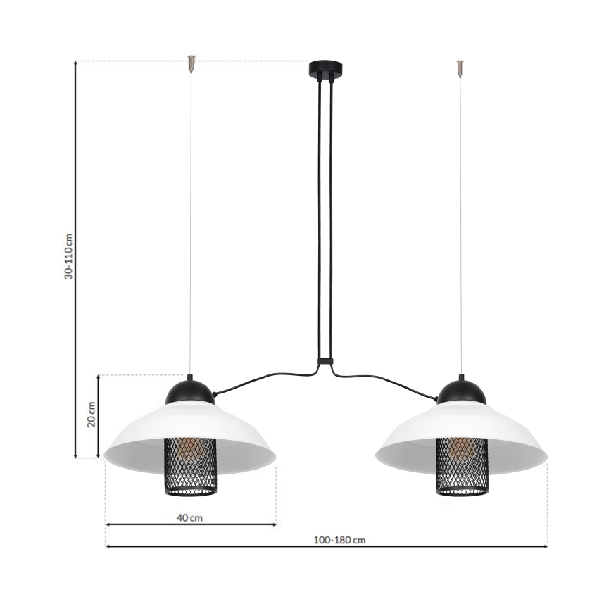 Żyrandol na lince BJORN 2xE27/60W/230V
