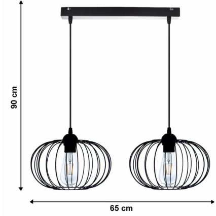 Żyrandol na lince BOCCA 2xE27/60W/230V