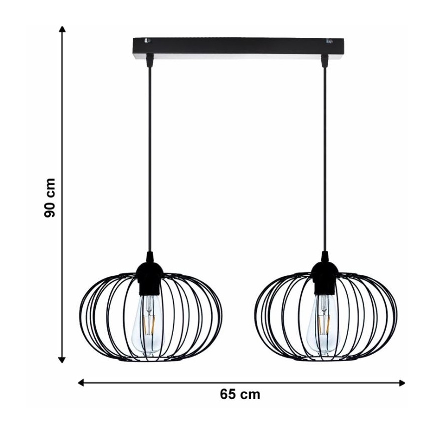 Żyrandol na lince BOCCA 2xE27/60W/230V