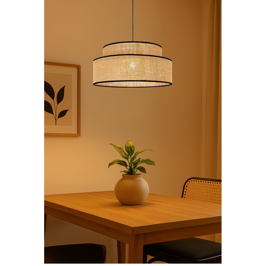 Żyrandol na lince BOHO 1xE27/60W/230V beżowy