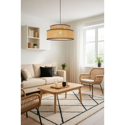 Żyrandol na lince BOHO 1xE27/60W/230V beżowy
