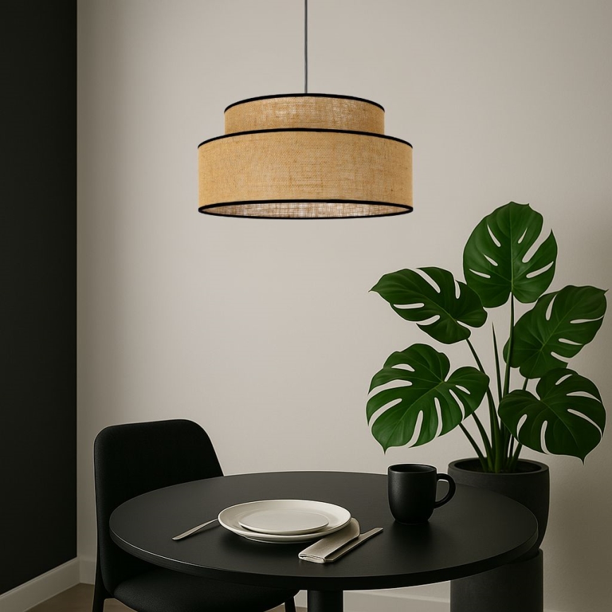 Żyrandol na lince BOHO 1xE27/60W/230V beżowy
