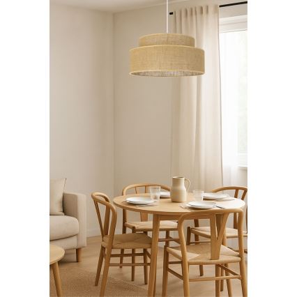Żyrandol na lince BOHO 1xE27/60W/230V beżowy