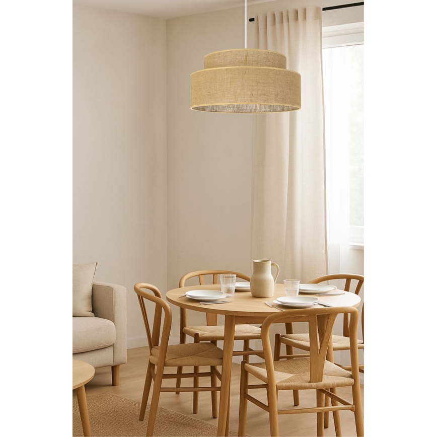 Żyrandol na lince BOHO 1xE27/60W/230V beżowy