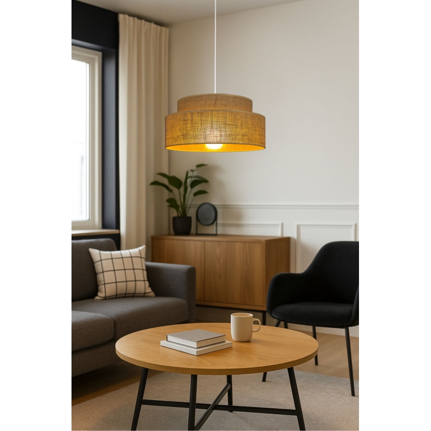 Żyrandol na lince BOHO 1xE27/60W/230V beżowy