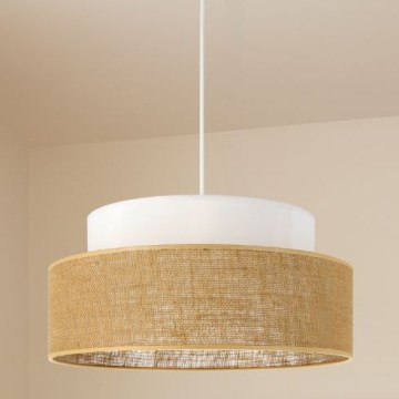 Żyrandol na lince BOHO 1xE27/60W/230V biały/beżowy