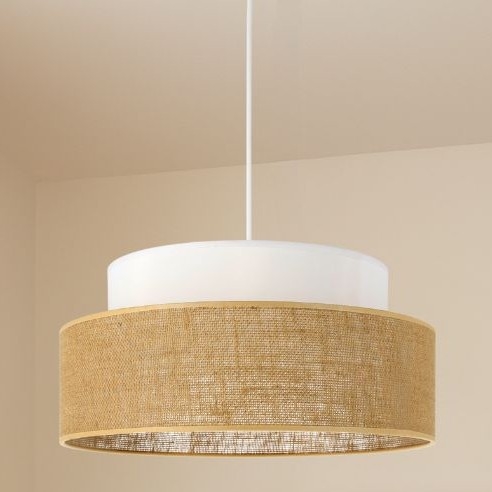 Żyrandol na lince BOHO 1xE27/60W/230V biały/beżowy