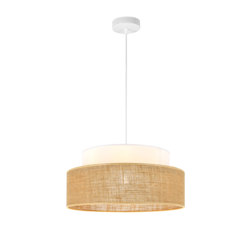 Żyrandol na lince BOHO 1xE27/60W/230V biały/beżowy