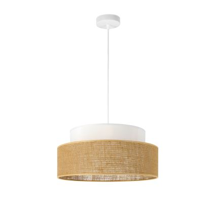 Żyrandol na lince BOHO 1xE27/60W/230V biały/beżowy