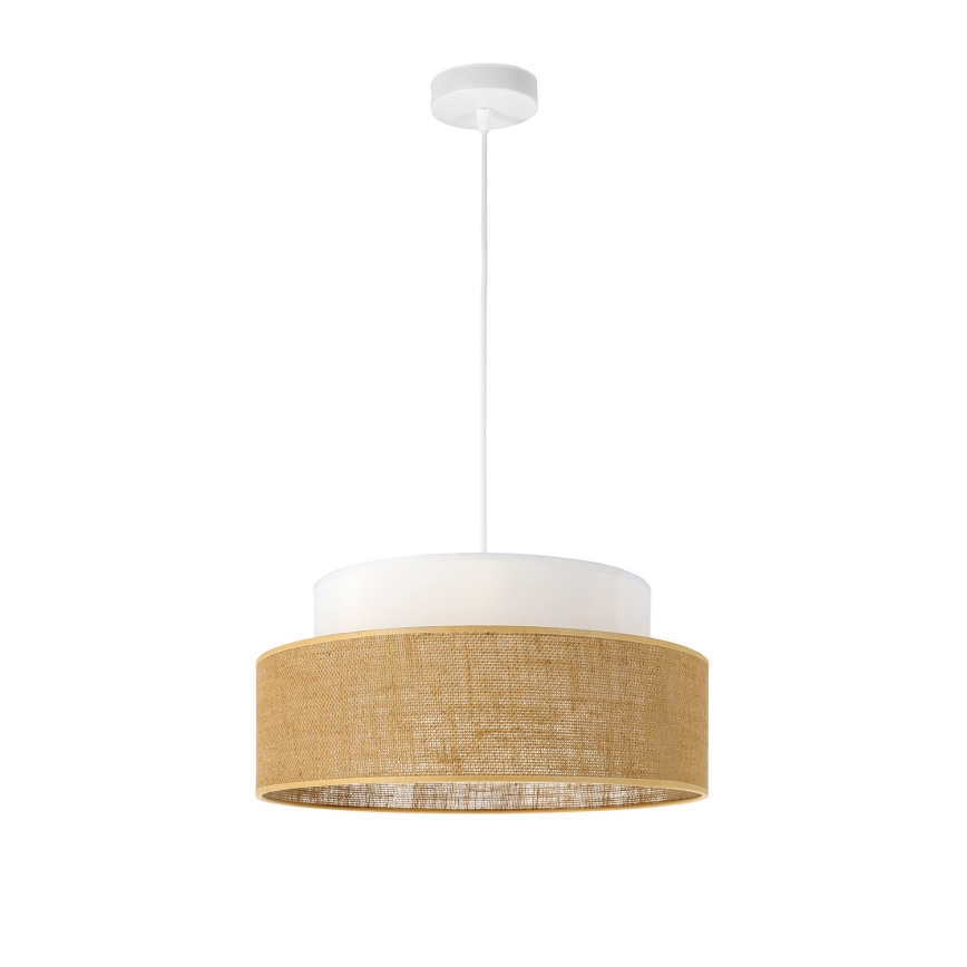 Żyrandol na lince BOHO 1xE27/60W/230V biały/beżowy