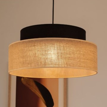 Żyrandol na lince BOHO 1xE27/60W/230V czarny/beżowy