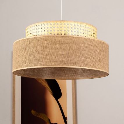 Żyrandol na lince BOHO 1xE27/60W/230V rattan