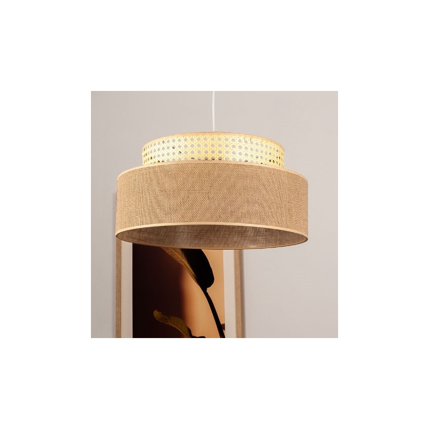 Żyrandol na lince BOHO 1xE27/60W/230V rattan