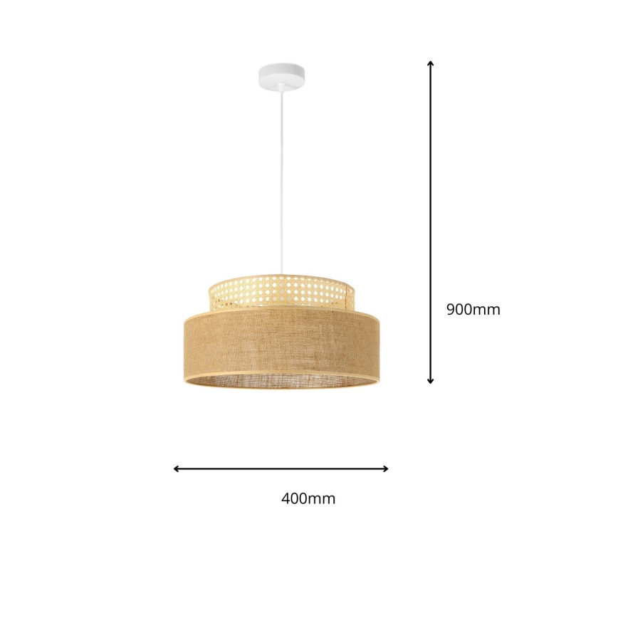Żyrandol na lince BOHO 1xE27/60W/230V rattan