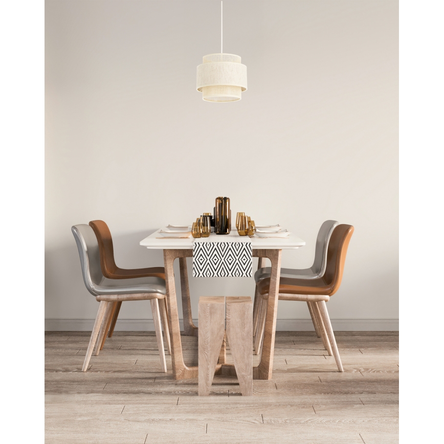 Žyrandol na lince BOHO 1xE27/60W/230V śr. 20 cm kremowy/juta