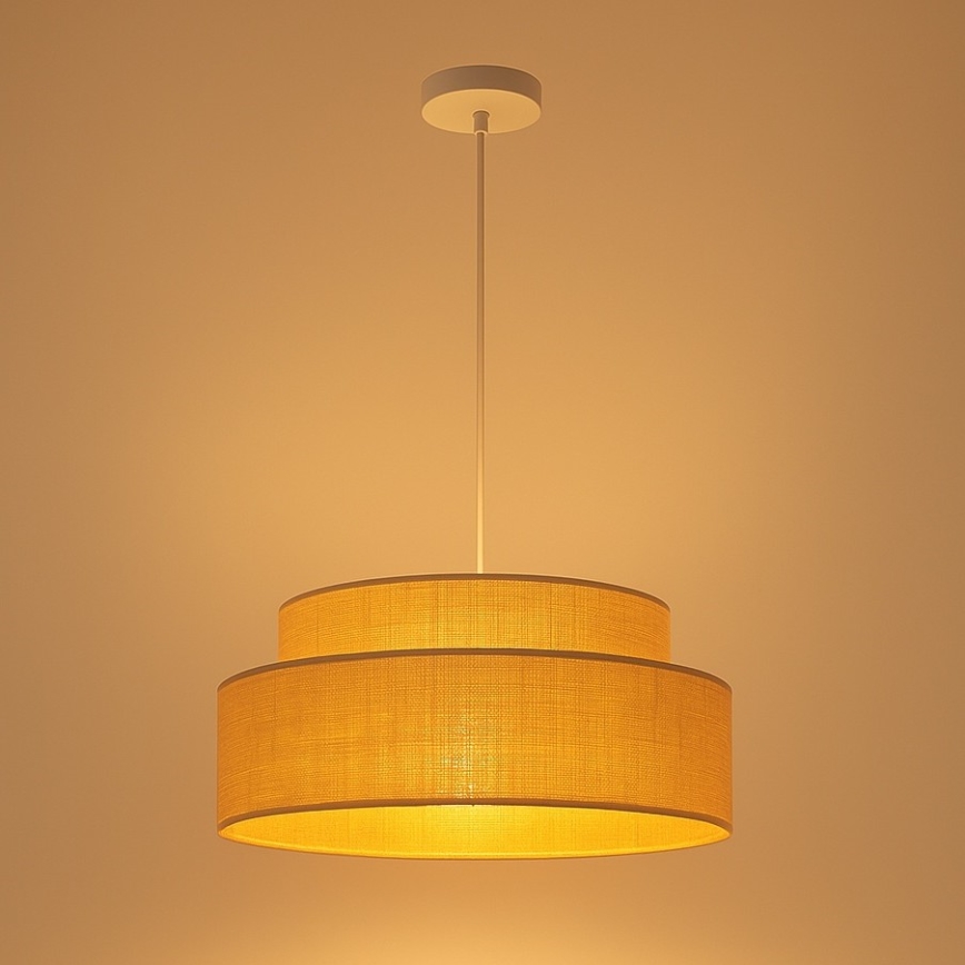 Żyrandol na lince BOHO 1xE27/60W/230V śr. 40 cm beżowy