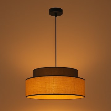 Żyrandol na lince BOHO 1xE27/60W/230V śr. 40 cm brązowy/beżowy