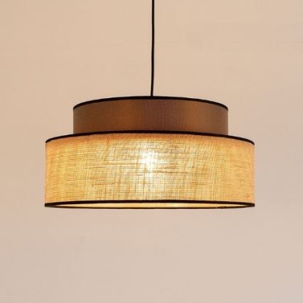 Żyrandol na lince BOHO 1xE27/60W/230V śr. 40 cm brązowy/beżowy
