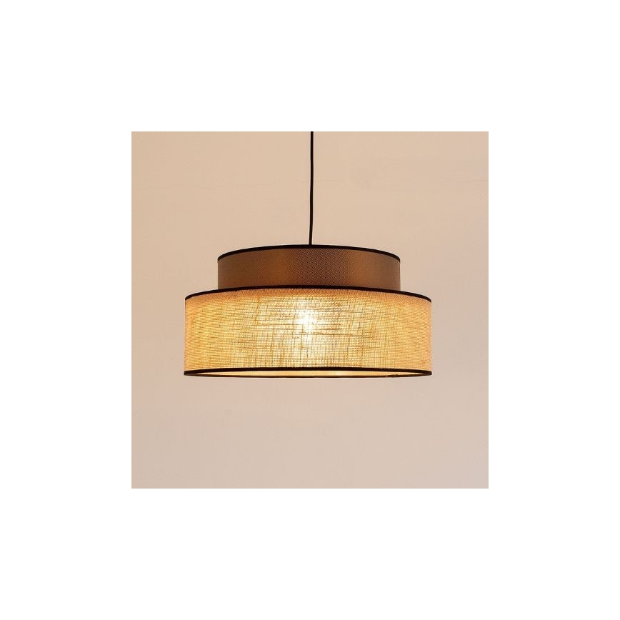 Żyrandol na lince BOHO 1xE27/60W/230V śr. 40 cm brązowy/beżowy