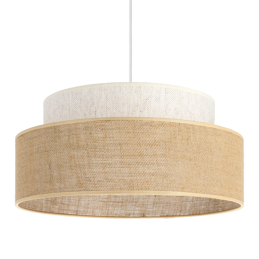 Żyrandol na lince BOHO 1xE27/60W/230V śr. 40 cm kremowy/beżowy