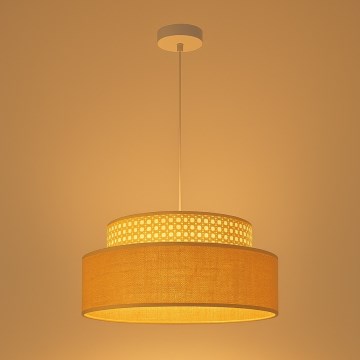 Żyrandol na lince BOHO 1xE27/60W/230V śr. 40 cm rattan