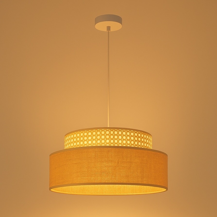 Żyrandol na lince BOHO 1xE27/60W/230V śr. 40 cm rattan