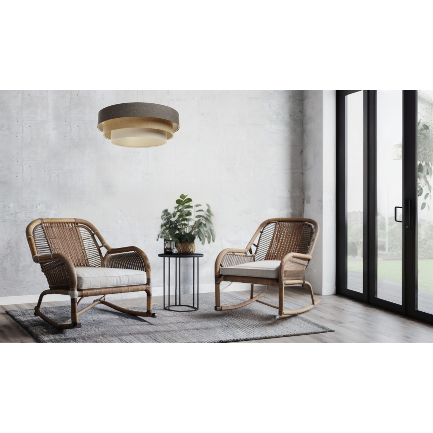 Żyrandol na lince BOHO TRINITI 1xE27/60W/230V szary/beżowy/kremowy