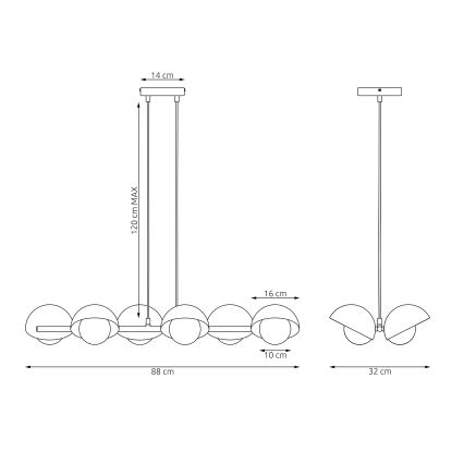 Żyrandol na lince BOOM 6xG9/8W/230V czarny