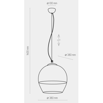 Żyrandol na lince BOULETTE 1xE27/60W/230V złoty