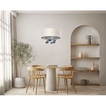Žyrandol na lince BUBBLE 1xE27/60W/230V śr. 40 cm beżowy