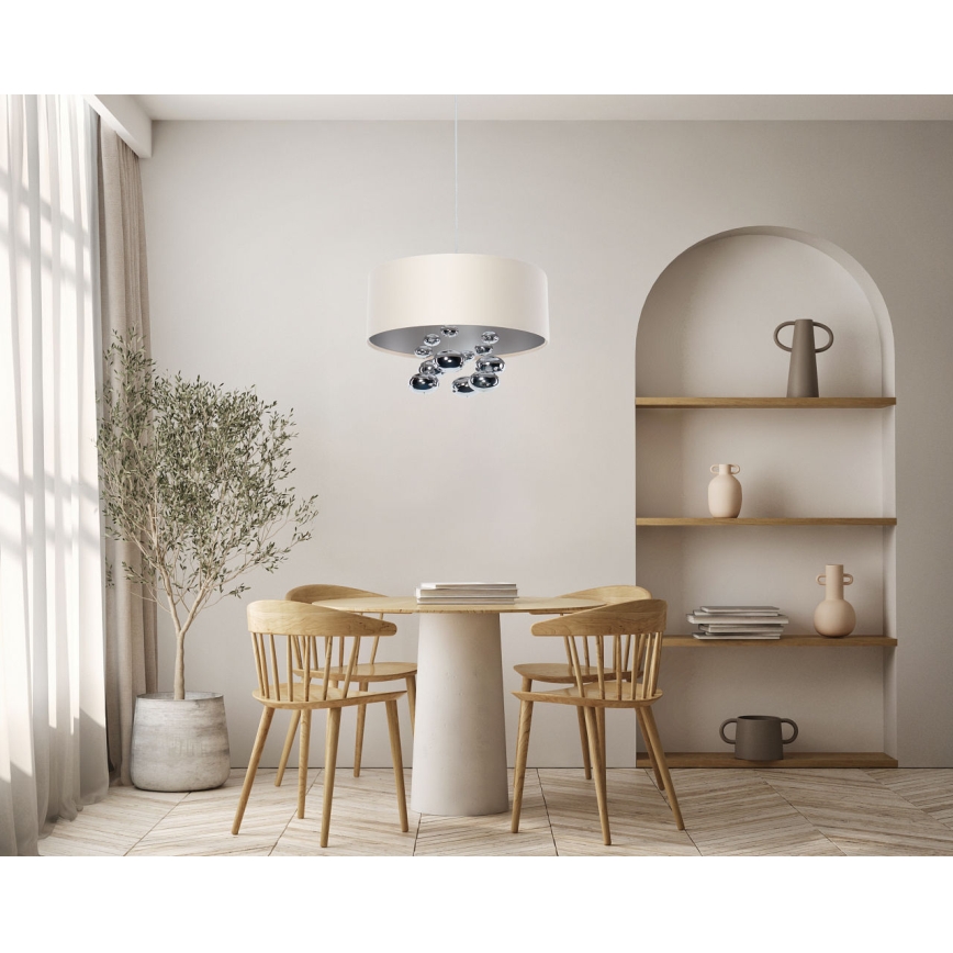 Žyrandol na lince BUBBLE 1xE27/60W/230V śr. 40 cm beżowy