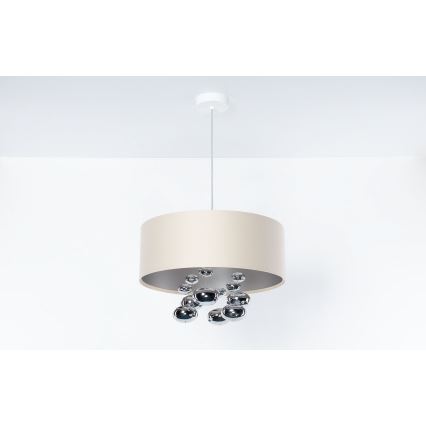 Žyrandol na lince BUBBLE 1xE27/60W/230V śr. 40 cm beżowy