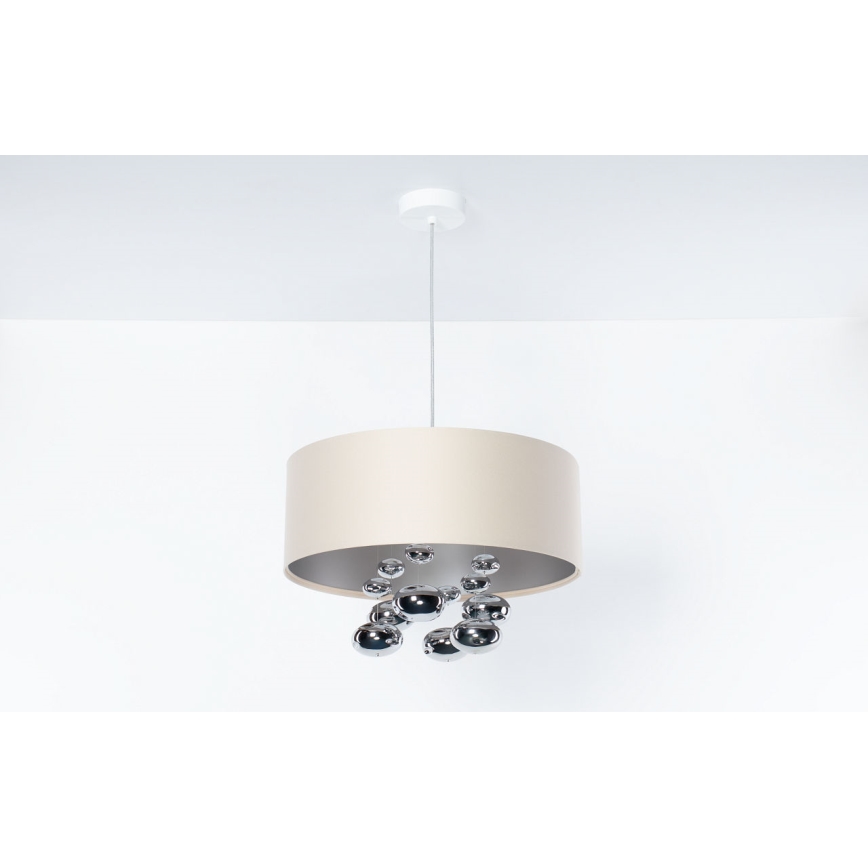 Žyrandol na lince BUBBLE 1xE27/60W/230V śr. 40 cm beżowy