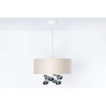 Žyrandol na lince BUBBLE 1xE27/60W/230V śr. 40 cm beżowy