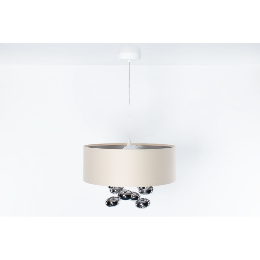 Žyrandol na lince BUBBLE 1xE27/60W/230V śr. 40 cm beżowy