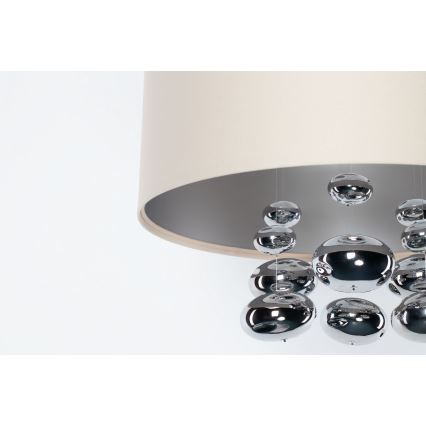 Žyrandol na lince BUBBLE 1xE27/60W/230V śr. 40 cm beżowy