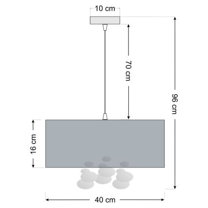 Žyrandol na lince BUBBLE 1xE27/60W/230V śr. 40 cm beżowy