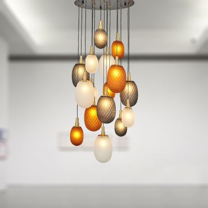 Żyrandol na lince CACTUS 16xG9/5W/230V miedziany/szary/biały