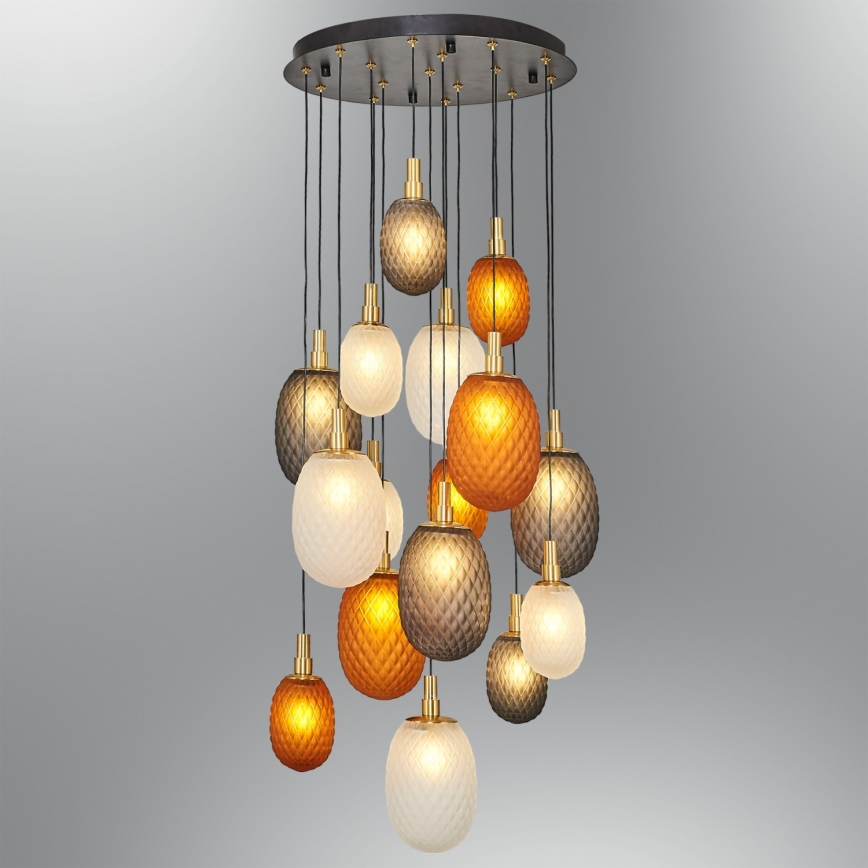 Żyrandol na lince CACTUS 16xG9/5W/230V miedziany/szary/biały