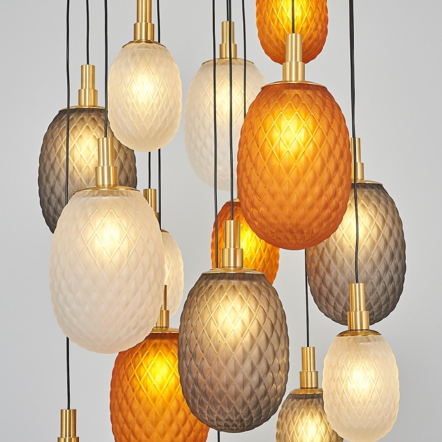 Żyrandol na lince CACTUS 16xG9/5W/230V miedziany/szary/biały